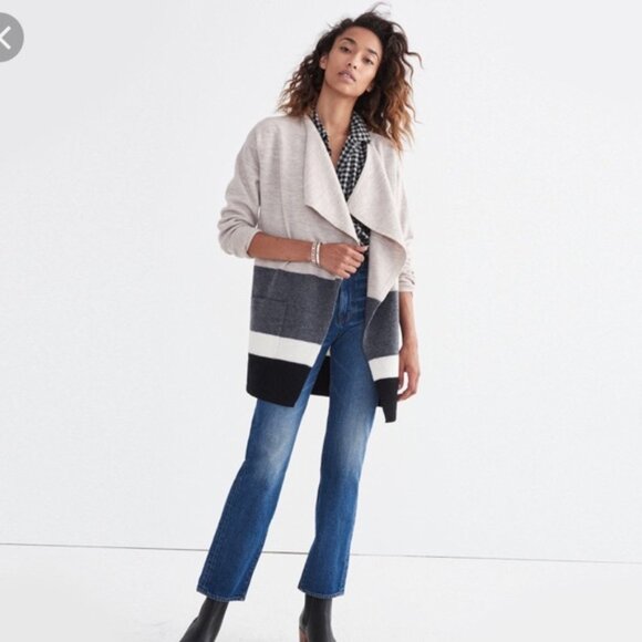 Madewell Meridian Colorblock Sweater Coat - Picture 3 of 6